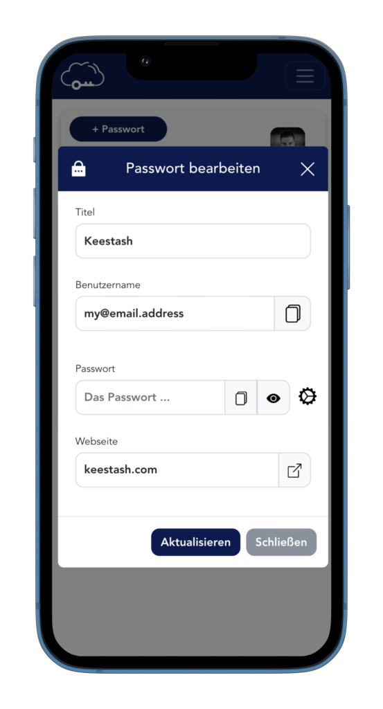 password modal (mobile)
